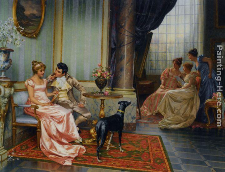 Vittorio Reggianini Interior with Elegant Figures